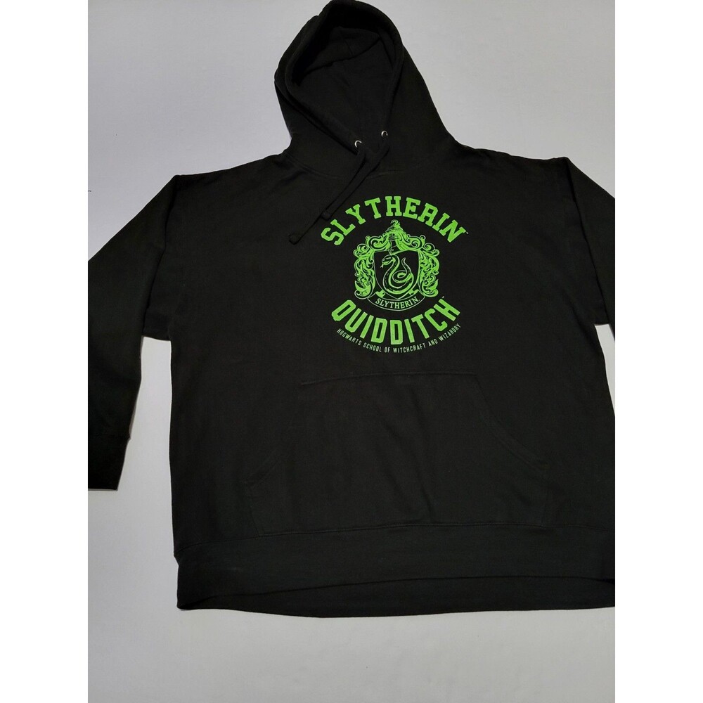 (#C) harry potter slytherin  Quidditch Pullover Hoodie Size Men's XXL Black